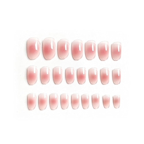 24PCS Pink-Red Square French Press-On Acrylic Nails for Women & Girls