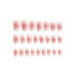 24PCS Pink-Red Square French Press-On Acrylic Nails for Women & Girls