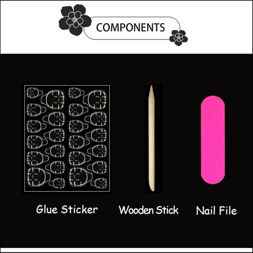 Medium Almond French Tip Press-On Nails with Chrome Design – Glossy Full Cover Acrylic Nails for Women